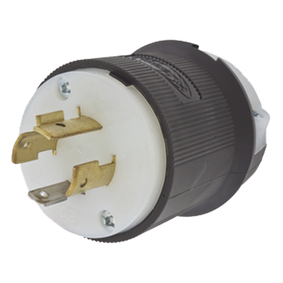 HUB-HBL-2411 - Clavija Industrial con Bloqueo de Media Vuelta / 20 A / 125/250 V CA / 3 Polos 4 Hilos / NEMA L14-20P / 2.75 in (69.85 mm) de Altura