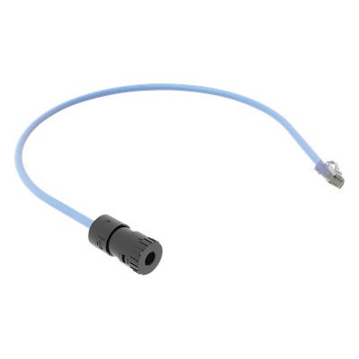FC-ICCP0.5MBU - Cable de Conexión Jack a Plug RJ45 / Cat 6A / CMP Plenum / 0.5 m (1.64 ft) / Azul