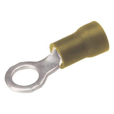 HUB-TP-10-516 - Terminal de Anillo / Aislamiento de Vinilo / Tornillo 5/16 in (8 mm) / Calibre 12-10 AWG / Longitud Total 1.03 in (26 mm)