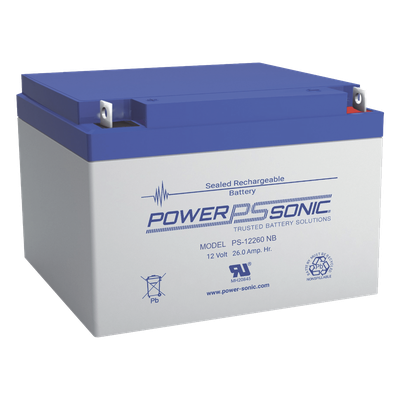 PS-12260-T12 - Batería de respaldo / 12V / 26AH / Tecnología AGM-VRLA / Terminales T12 / Certificación UL