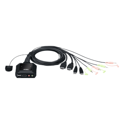 CS22H - Conmutador KVM / 2 Puertos / HDMI 4K 60 Hz / DCI 4096x2160 / HDCP 2.2 / Audio 3.5 mm / USB 2.0