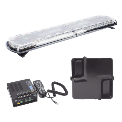 12TR48KIT130C - Kit de Sirena Vehicular H2 Covert, Bocina ultradelgada y Torreta 48" Serie 12 con 130 LED, dual color rojo/azul/claro/ambar, ideal para equipar unidad