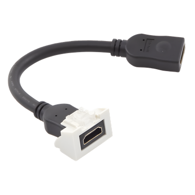 MX-HD2.0-02 - Adaptador HDMI / Pigtail Hembra-Hembra / 4K UHD / HDMI 2.0 / Faceplate 2 Salidas / 0.61 m (2 ft) / Blanco
