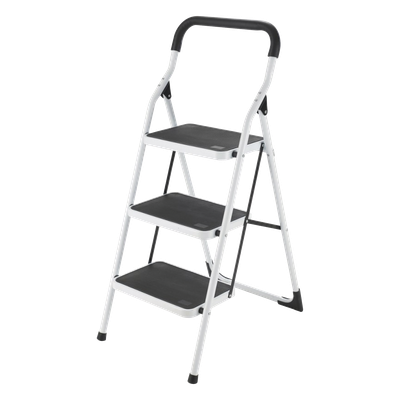SYS-ETT-3 - Escalera plegable tipo taburete / Acero / 160 kg / 1.2 - 2.1 m (3.9 - 6.9 ft) / 1.13 m (3.7 ft)