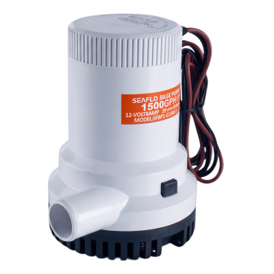 SFBP1-G1500-01 - Bomba de Achique / 1500 GPH (5678 LPH) / 12V CD / Filtro Extraíble / Alta Eficiencia / Diseño Compacto
