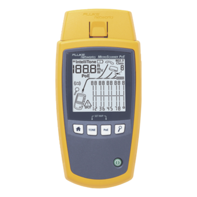 MS-POE - Fluke MicroScanner PoE Comprobador de alimentación PoE Azul, Amarillo