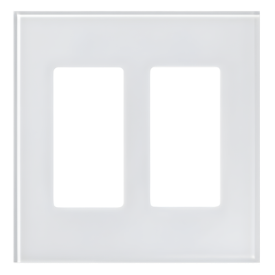 LFGR-2-CWH - Placa de cristal / 2 espacios / 117.6 x 120.1 mm / cristal termorreforzado con laminado / sin tornillos visibles / apertura Designer / blanco CWH