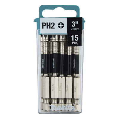 T-05321 - Brocas Reforzadas / Phillips #2 / Hex 1/4' / 3' (7.6 cm) / Paquete 15 piezas