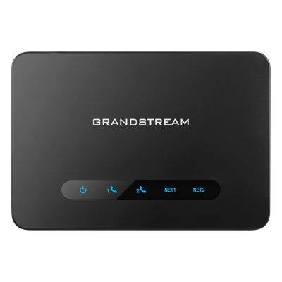HT-812-V2 - Adaptador de Teléfono Analógico ATA / 2 Puertos FXS / Router NAT Gigabit / Cifrado AES / Calidad de Voz HD / Fax T.38