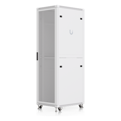 UACC-RACK-42U-800-P - Gabinete Rack de Piso / 42U / 600 × 800 mm (23.6 x 31.5') / Carga 800 kg (1,763.7 lb) / Puerta Perforada / Ventiladores Integrados / Ruedas con Seguro