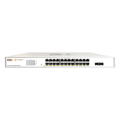 WI-PCES326GF - Switch Administrable PoE / 24 Puertos Gigabit PoE af/at / 2 x SFP Gigabit / 52 Gbps / Presupuesto PoE 370 W / Administración Cloud