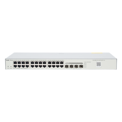 RG-NBS3100-24GT4SFP-V2 - Switch Administrable L2 / 24 Puertos Gigabit / 4 SFP 1G / 56 Gbps / Sin Ventilador / Protección 6 kV