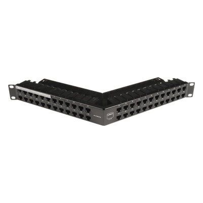 Z6AS-PNLA-U48K - Patch Panel / Blindado / Cat 6A / 48 Puertos / 1U / Angulado / PoE+