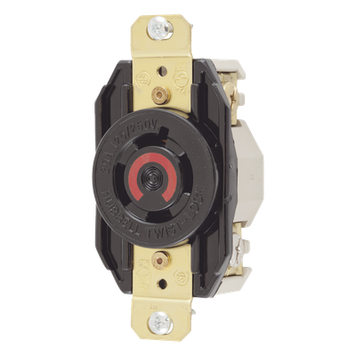 HUB-HBL-2410 - Receptáculo Industrial con Bloqueo de Media Vuelta / 20 A / 125/250 V CA / 3 Polos 4 Hilos / NEMA L14-20R / IP20