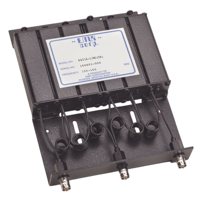 64316-1/MC(5B) - Duplexer Compacto / 150-160 MHz / 4.6-6 MHz Sep. Tx-Rx / 50 W / BNC Hembra / 11 x 5.5 x 6.5 in