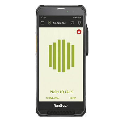 RG880ITSMART - Radio PoC LTE / Pantalla HD+ 5.5" (14 cm) 500 Nits / Snapdragon 680 MCPTT / IP68 y MIL-STD-810H / Altavoz 103 dB / Android 14 / Licencia T.FLEX Smart 12 Meses