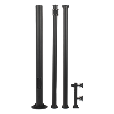 XGA-POLE-6MS - Poste Seccionado para Videovigilancia / 6 m (19.7 ft) / 3 Secciones / Base 140 mm / Espesor 3 mm / Brazo PTZ 500 mm / IP con Sellos / Color Negro
