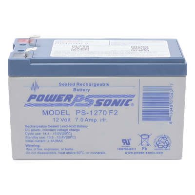 PS-1270-F2 - Batería de Respaldo AGM/VRLA / 12V / 7.0 Ah / Terminales F2 / 5 Años Vida Útil / Certificación UL