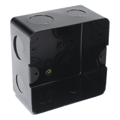 TMK10X10 - Caja de Registro / Acero Galvanizado 1.45-1.50mm / 10x10 cm (3.94x3.94 in) / Incluye Tapa y Tornillos / Negro