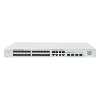 RG-NBS5200-24SFP/8GT4XS - Switch Capa 3 Administrable / 24 Puertos SFP 1G / 8 Puertos Combo 10/100/1000 / 4 Puertos SFP+ 10G / 128 Gbps / 96 Mpps