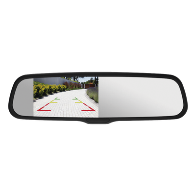 MR-1000 - Espejo Retrovisor con Pantalla LCD / Atenuación Automática / Entradas de Video Duales / Líneas de Estacionamiento