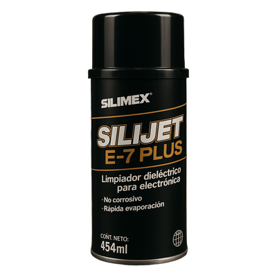 SILIJET-E-7-PLUS - Limpiador Dieléctrico Industrial / 454 ml / Sin Residuos / pH Neutro 6 / Conductividad 0 µS / Sin Enjuague