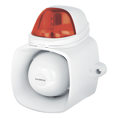 SH816SSMQ/R - Sirena Estroboscópica Autónoma / 115 dB / IP65 / 12 Vcd / Audio MP3/WAV / Megafonía 20 W / Doble Entrada de Alarma