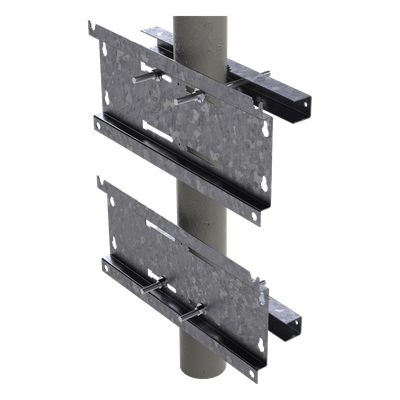 LP-FORTE-16U-BRA-R2 - Herraje de Fijación para Gabinete / Compatible 16U y 24U / Acero Galvanizado / Pared, Poste o Torre