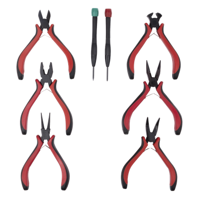 EPNTK8 - Juego de Herramientas de Precisión / 6 Pinzas de 4.5" / 2 Desarmadores Joyero / Mango Ergonómico / Diseño Compacto