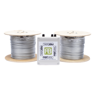 IROC-2Z-1000-V2 - Kit de Cable Sensor Perimetral para Cerca Ciclonicas IRONCLAD / 610 METROS DE PROTECCION / 2 ZONAS; 305 METROS POR ZONA / Sin Falsas Alarmas por Viento / TODO Incluido/ TARJETA LPU400/ Calibración por Software