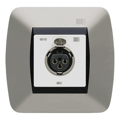 6510.10 - Módulo de Pared XLR / 60 mm / Alimentación Phantom 0-48 VDC / Balanceado/No Balanceado / Chasis Zincado / Blanco