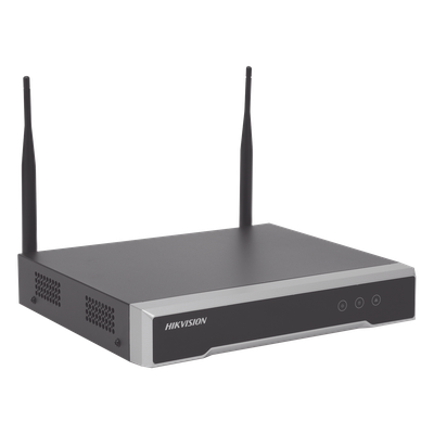DS-7104NI-K1/W/M(C) - NVR IP / 4 Canales / 4 Megapixel / 1 Bahía HDD hasta 6 TB / Wi-Fi MIMO 2.4 GHz / Full HD