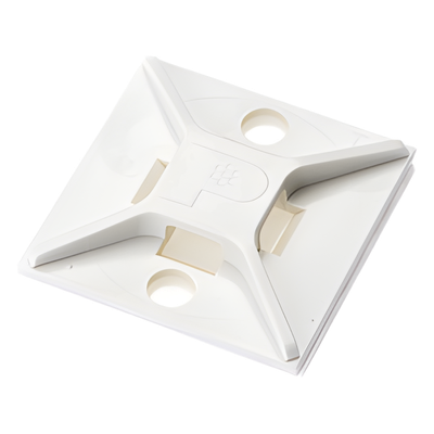 ABM2S-A-C - Base Adhesiva para Cinchos / 4 Vías / 25.4 mm x 25.4 mm (1in x 1in) / Interior / ABS Blanco