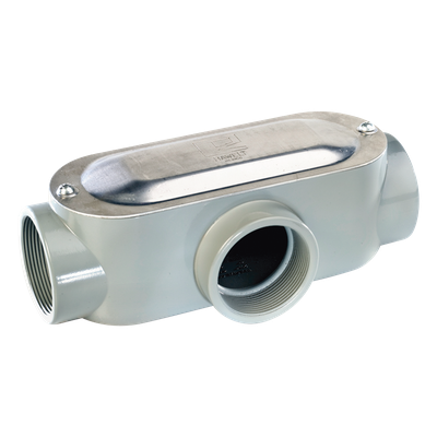 OT-0092C - Caja de Registro Condulet Tipo T / 1" (25.4 mm) / Volumen 180.1 cm³ / 3 Conductores #4 AWG / Aluminio Diecast / UL y CSA