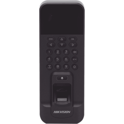 DS-K1T804B-EF - Biométrico WiFi de Acceso y Asistencia Compatible con APP Hik-Connect (P2P) / Lectura de Huella y Tarjetas EM / TCP/IP / 150,000 Eventos / Relevador para Chapa y Reportes de Asistencia