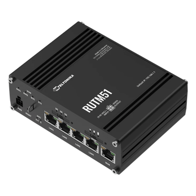 RUTM51 - Router Industrial 5G LTE con 2 Ranuras SIM/ 5 Puertos Gigabit/ Wi-Fi con Doble Banda/ Soporta VPN Servidor-Cliente/ Compatible con RMS