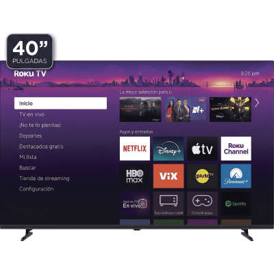 R40XFQL1 - ROKU SmartTV QLED 40 Pulgadas / Dolby audio / 3 puertos HDMI / Resolucion Full HD / WiFi Integrado / VESA 100x100 mm