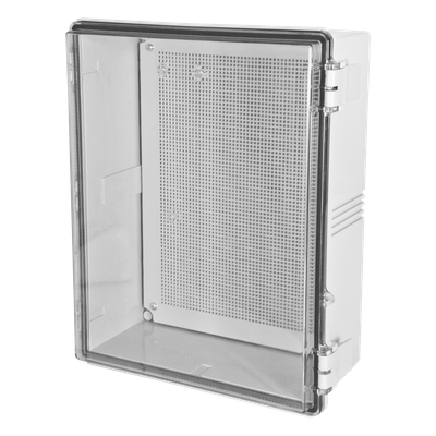 TXT-2535 - Gabinetes NEMA, cuerpo gris, cubierta transparente (250 x 350 x 150 mm), para interior y exterior