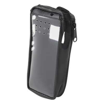 FSMIC-F3161 - Funda de Radio Portátil / Piel Vacuno Reforzada / Ventana de Mica Industrial / Cierre Metálico Lateral / 53 x 136 x 38.9 mm