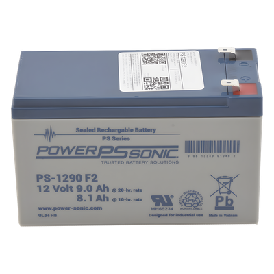 PS-1290-F2 - Batería de Respaldo AGM/VRLA / 12V / 9.0 Ah @20hr / Terminales F2 / Vida Útil 5 Años / Caja ABS Resistente a Impactos