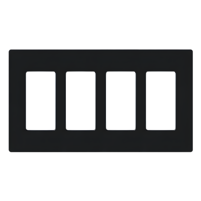 CW4-BL - Placa de pared Claro / 4 espacios (4-gang) / sin tornillos visibles / 213 x 119 x 7.6 mm / negro brillante / para Maestro, Diva, Skylark y Pico
