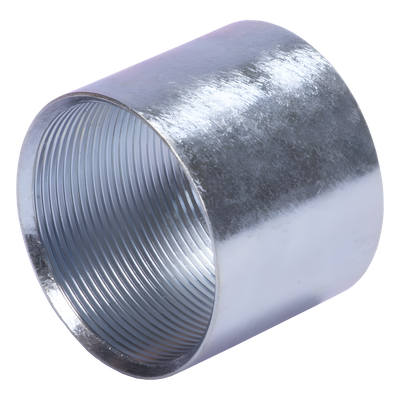 JU-PG-400-COP - Cople 4" (102mm) pared gruesa con rosca galvanizado etiqueta amarilla