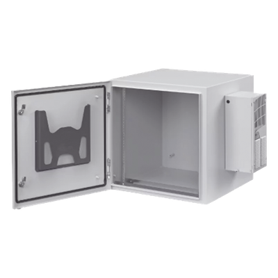 PTRS242424G4A - Gabinete Industrial de Pared / 12 UR / Acero Calibre 14 / NEMA 4/12 / IP66 / Aire Acondicionado 800 BTU / Puerta Sólida / 24 x 24 x 24 pulgadas