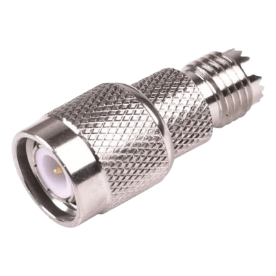 RFU-628 - Adaptador en Línea / Mini-UHF Hembra a TNC Macho / Bronce Niquelado / Contacto Oro / Aislante Teflón