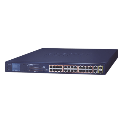 FGSW-2622VHP - PLANET FGSW-2622VHP switch No administrado L2 Fast Ethernet (10/100) Energía sobre Ethernet (PoE) 1U Azul