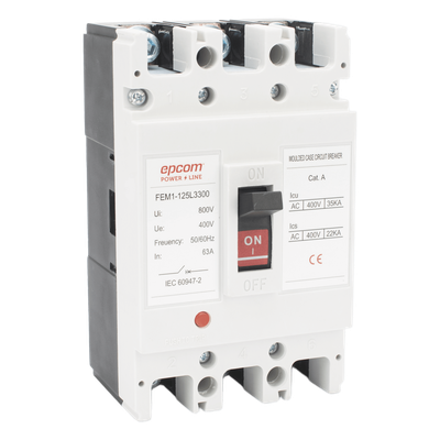 FEM11253P125A - Protector Térmico Trifásico / 125 A / 690 V CA / 3 Polos / 50/60 Hz / UL94-V0 / -5 °C a +40 °C