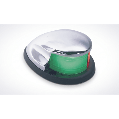 0227-DP0-CHR - Luz Bi-Color de Montaje Horizontal con Carcasa Cromada para Embarcaciones a Motor Menores de 20 Metros