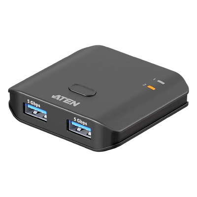 US4322 - Switch USB 3.2 Gen 1 Essentials | 2 Puertos USB Tipo-A | 2 Computadoras | 5 Gbps | InstaSync | Botón Físico | Diseño Compacto | Plug-and-Play