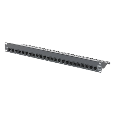 ZS-PNL-24E - Patch Panel / Blindado / 24 Puertos / Modular Vacío / Plano / 1UR / Cat 6A / Acero 18 Gauge