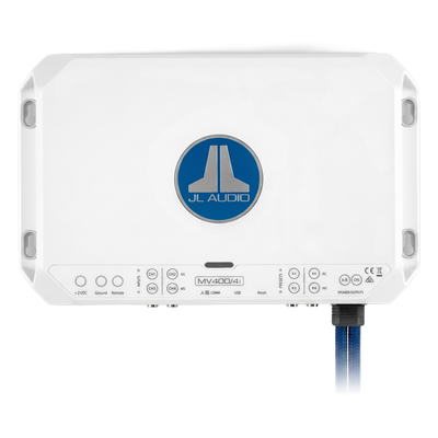 10-03337-00 - JL Audio MVi / Amplificador Marino 4 Canales / 400 Watts RMS / Clase D / DSP Integrado / MV400/4i